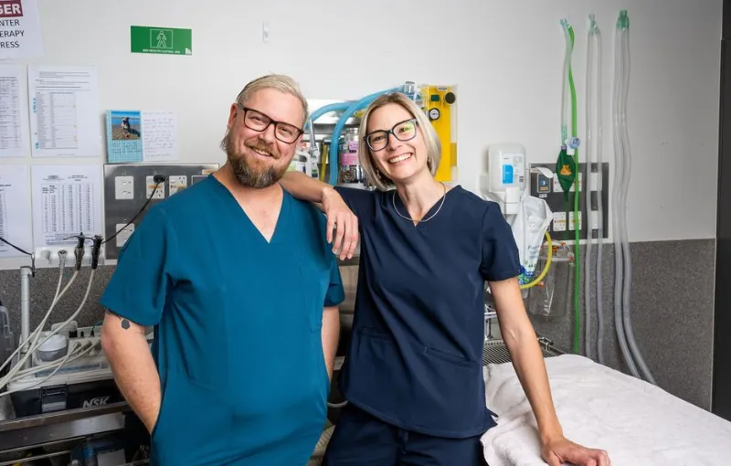 Dr Aaron Forsayeth and Dr Bec Tucker